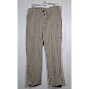 LL Bean Womens Size 12 Tan Utility Pants Outdoor Favorite Fit Hiking Cargo Khaki